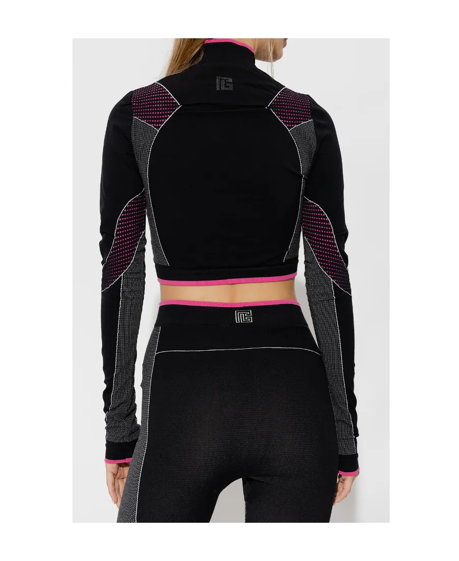 Balmain High Neck Seamless Cropped Top