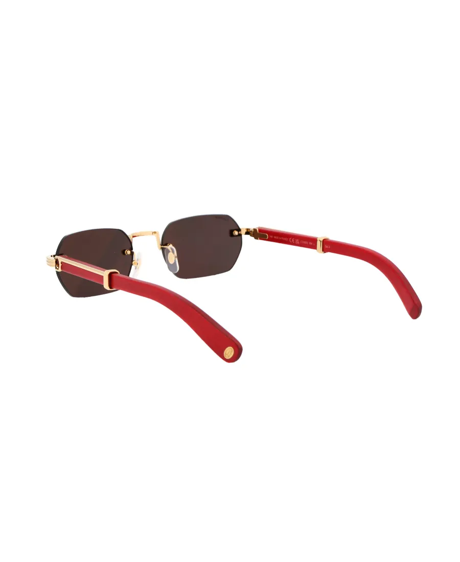 Cartier Rectangular Rimless Sunglasses