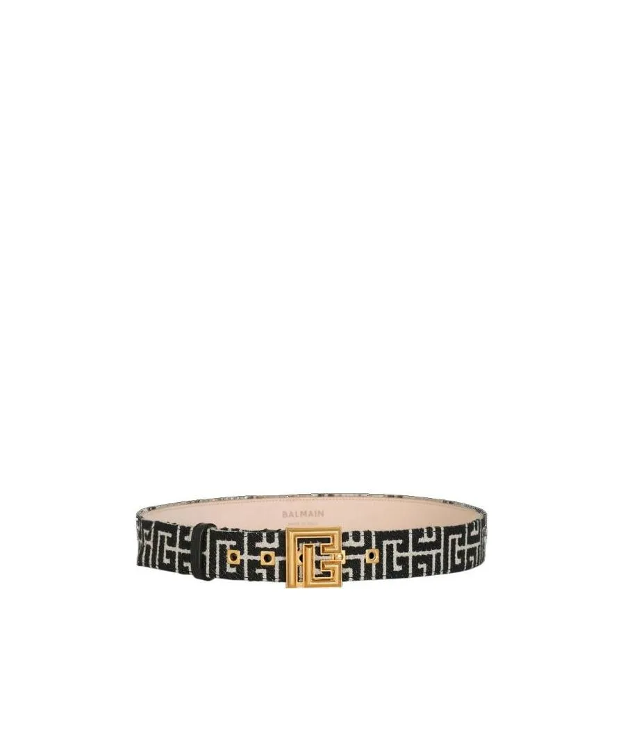 Balmain Pb Monogrammed Jacquard Belt