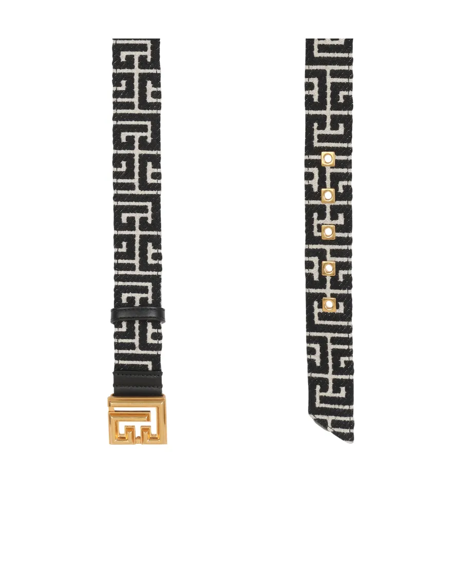 Balmain Pb Monogrammed Jacquard Belt