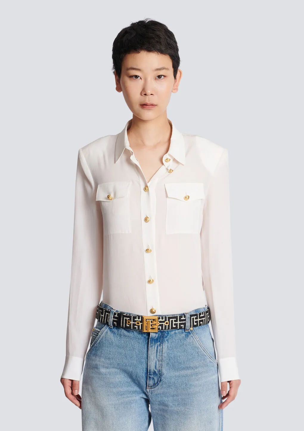 Balmain Pb Monogrammed Jacquard Belt