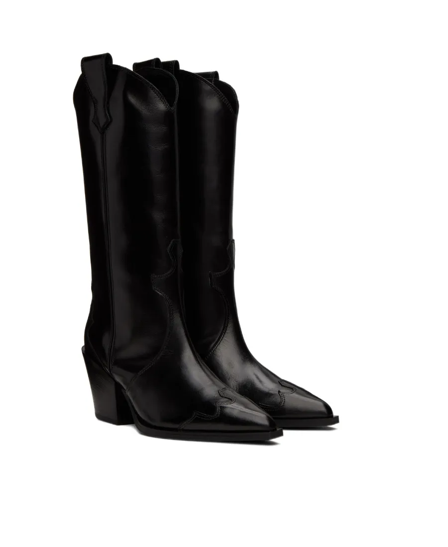 70Mm Pointed-Toe Leather Boots