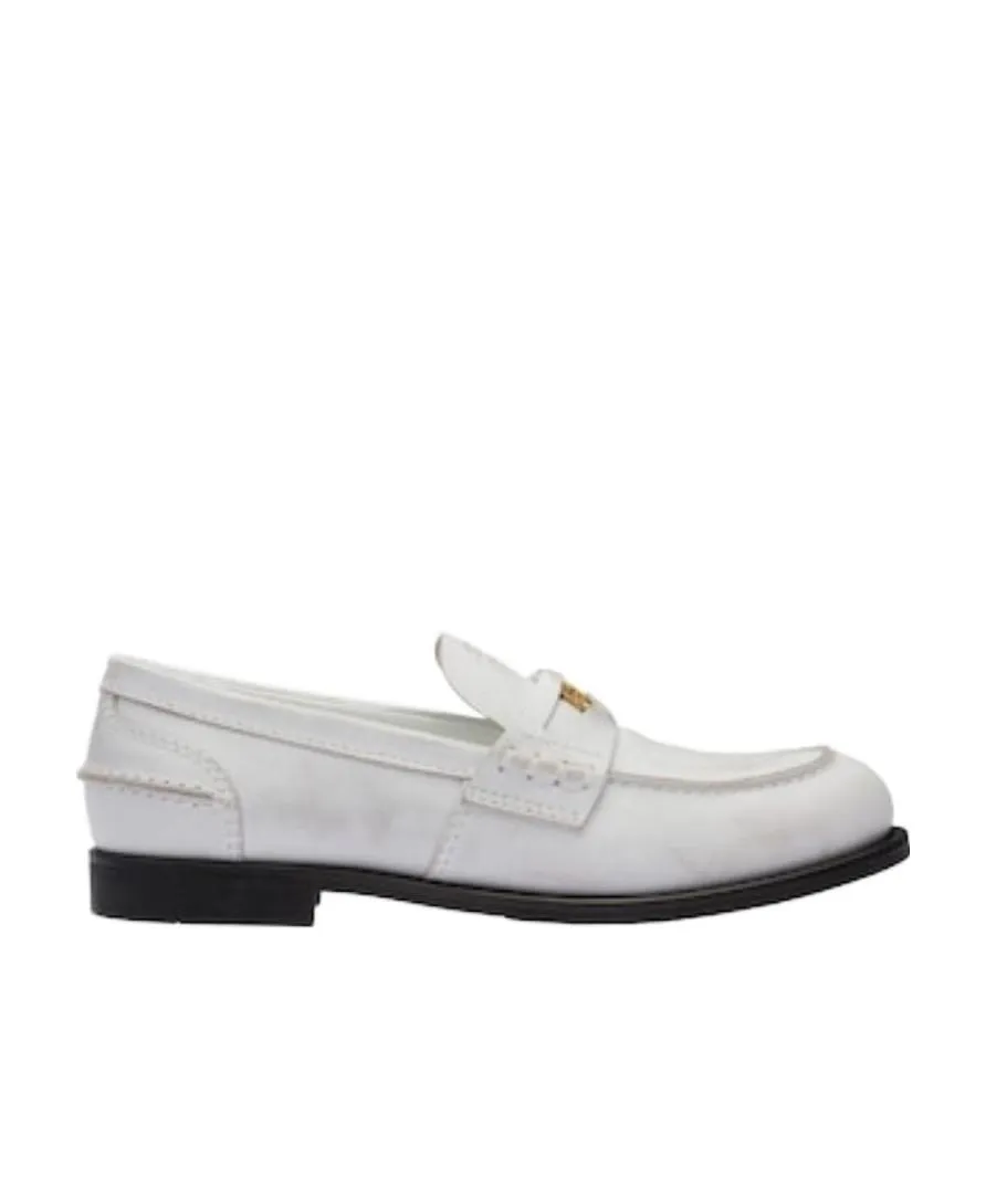 Miu Miu Logo Detailed Slip-On Penny Loafers