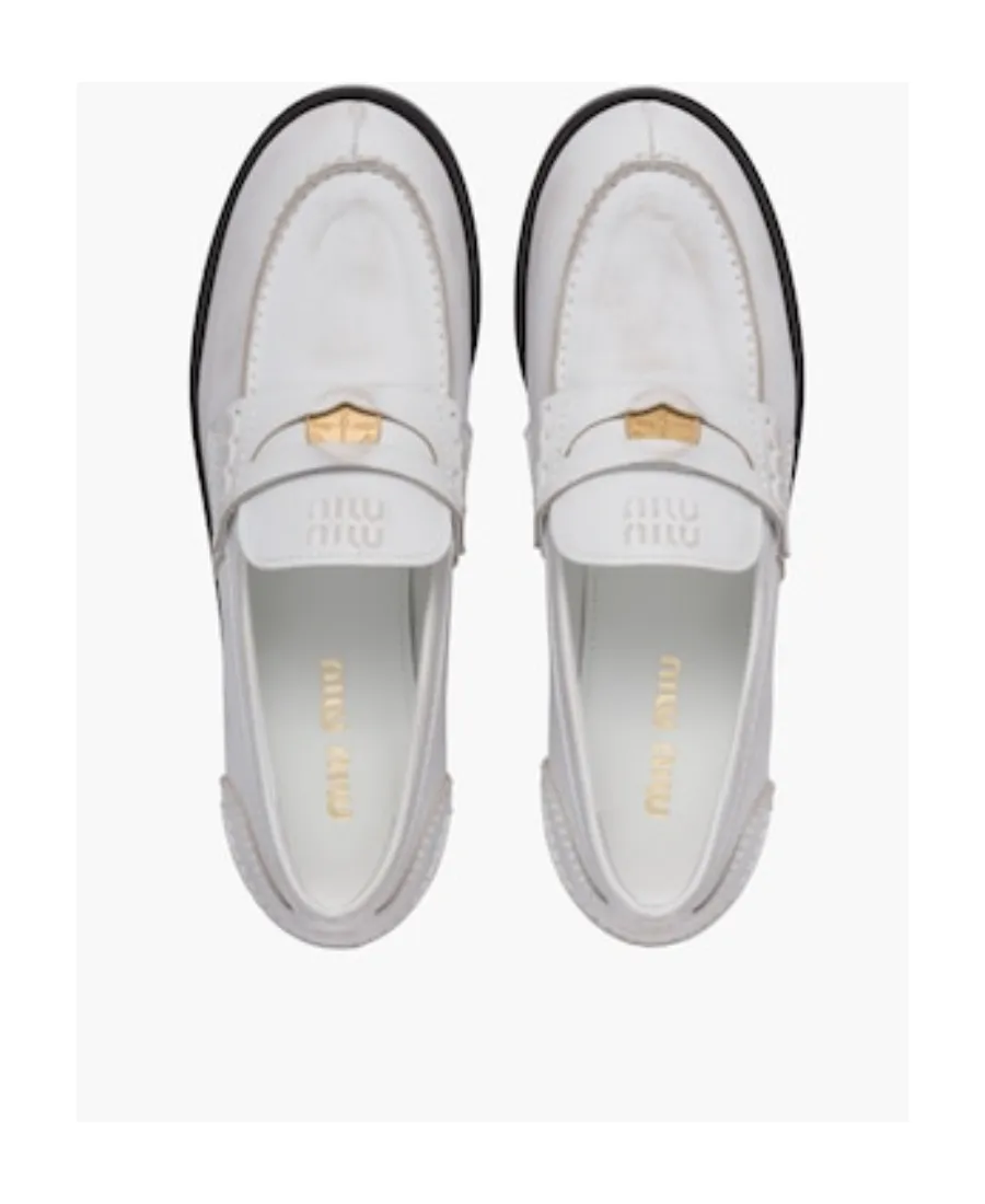 Miu Miu Logo Detailed Slip-On Penny Loafers