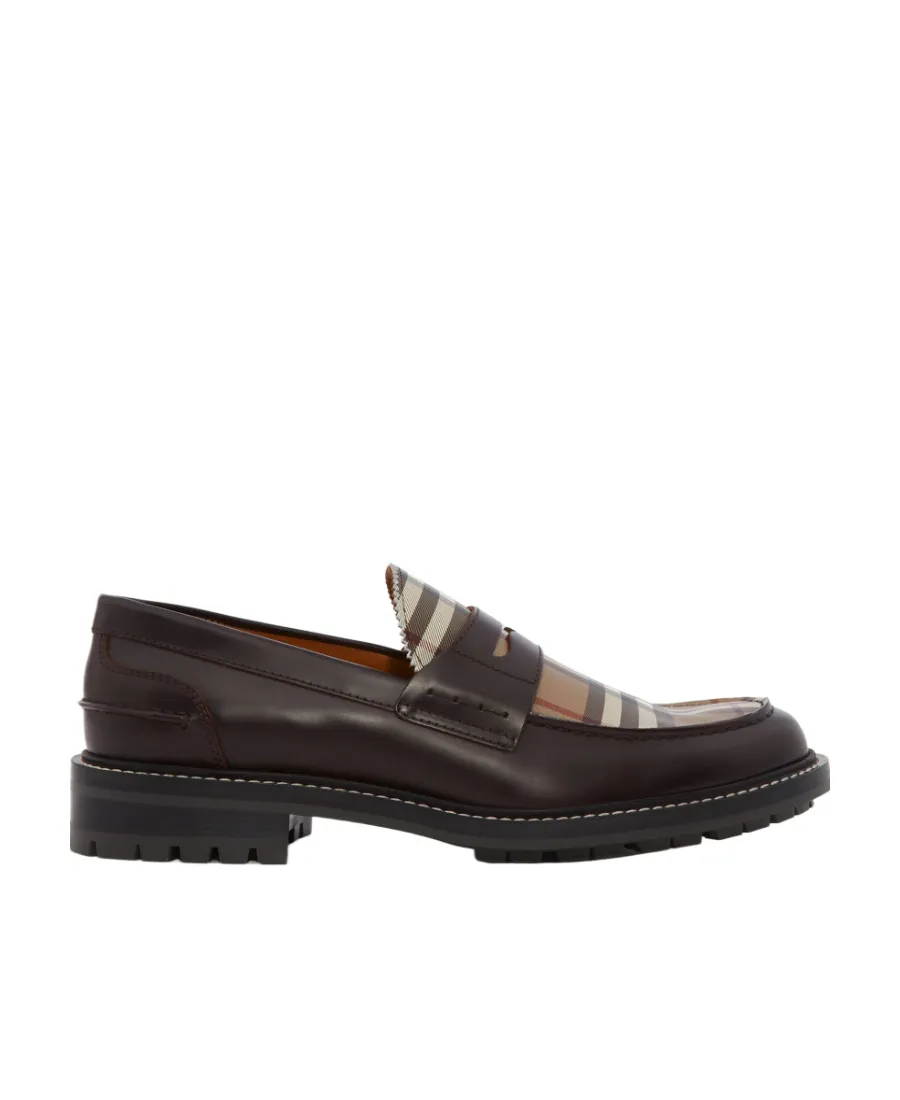 Vintage Check Leather Loafers
