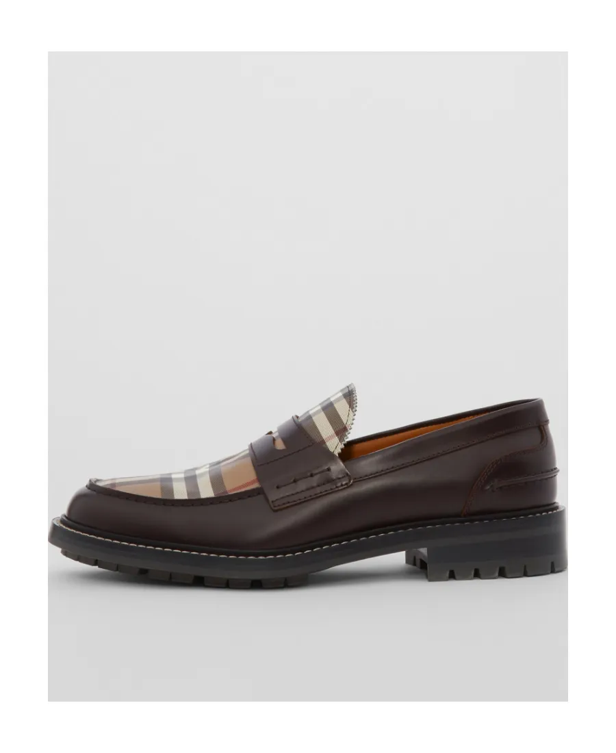 Vintage Check Leather Loafers