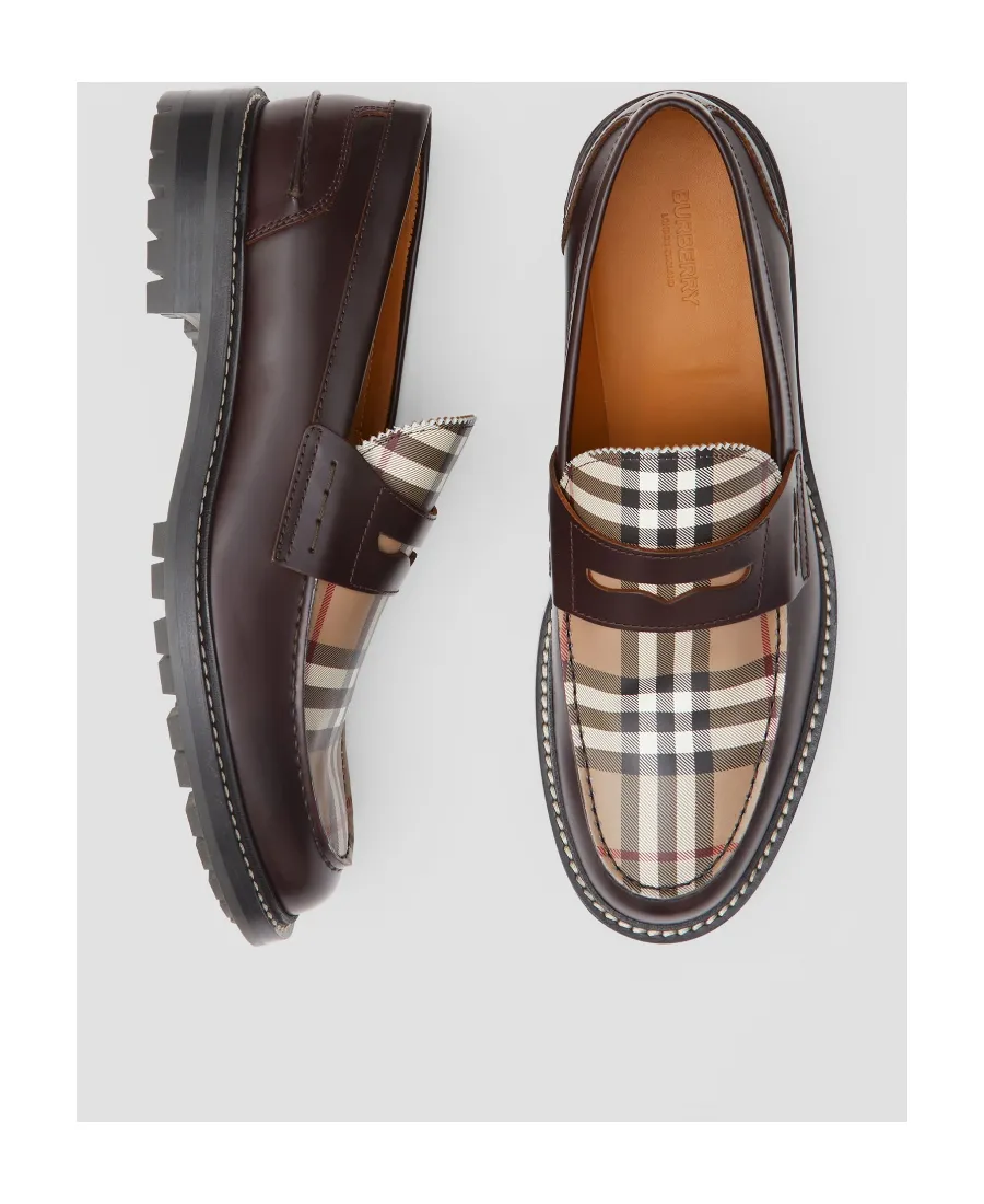 Vintage Check Leather Loafers
