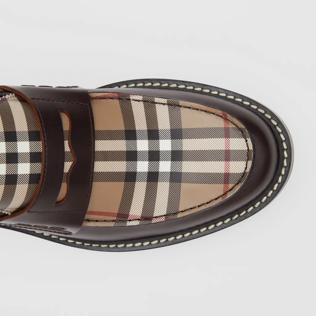 Vintage Check Leather Loafers