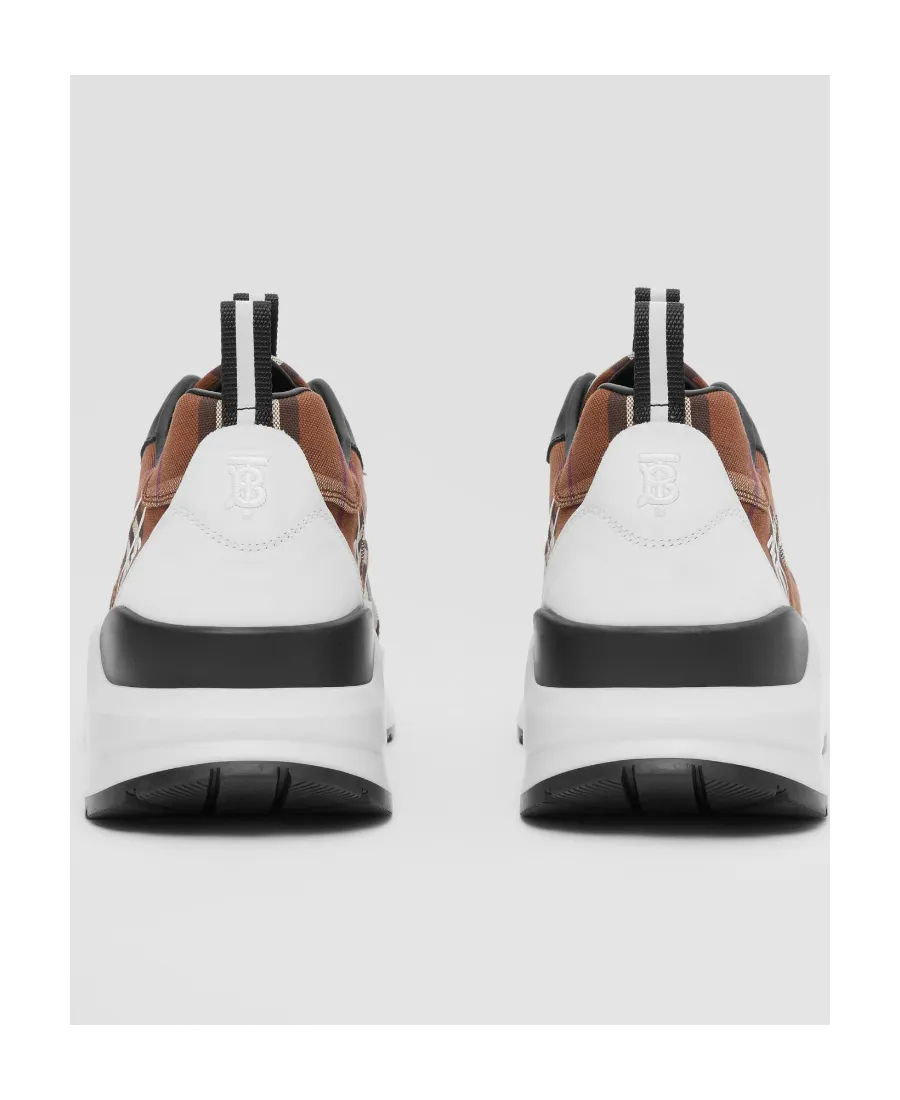 Burberry Check Pattern Lace-Up Sneakers