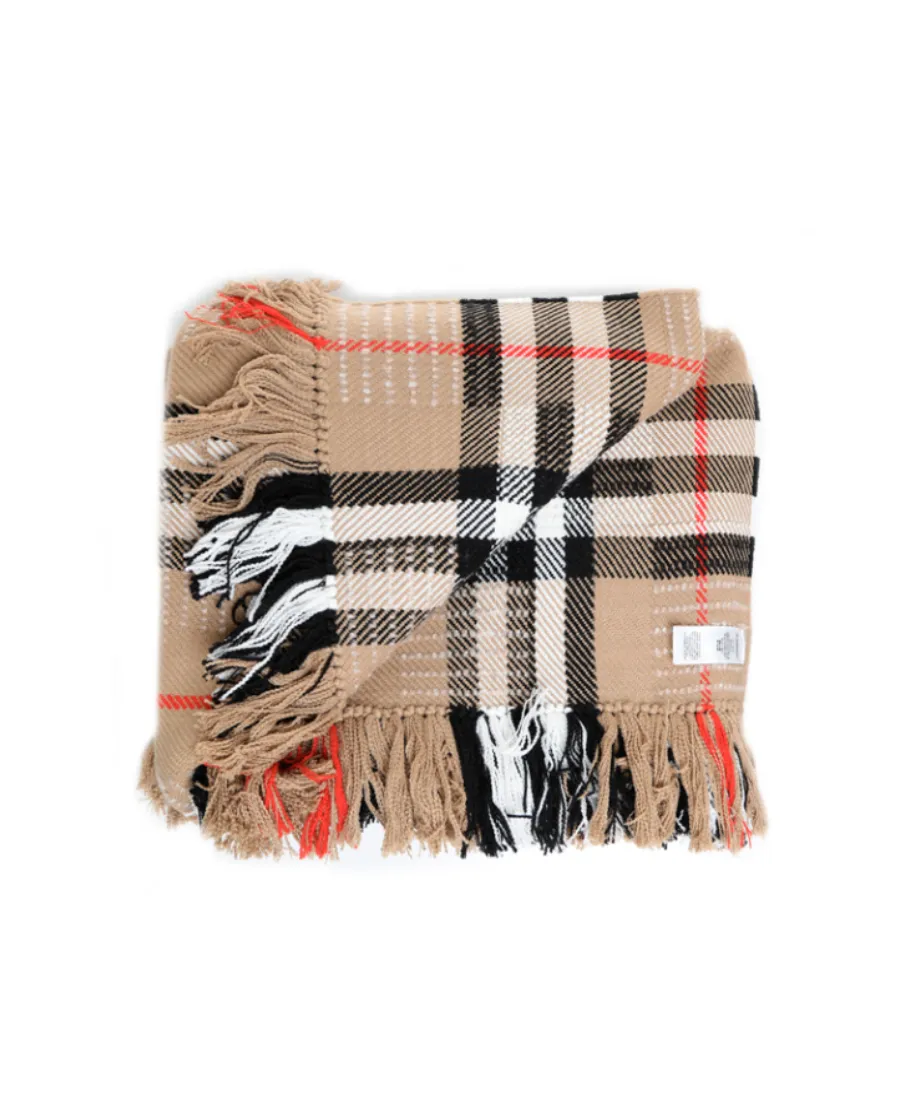 Burberry Checked Fringed Scarf