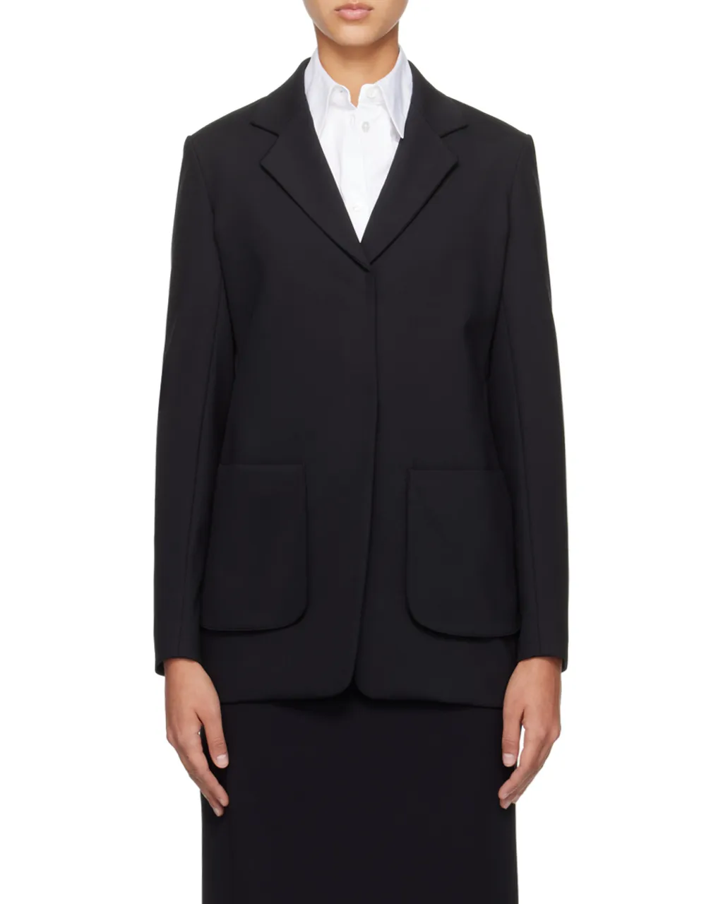 Patch-Pocket Long Blazer