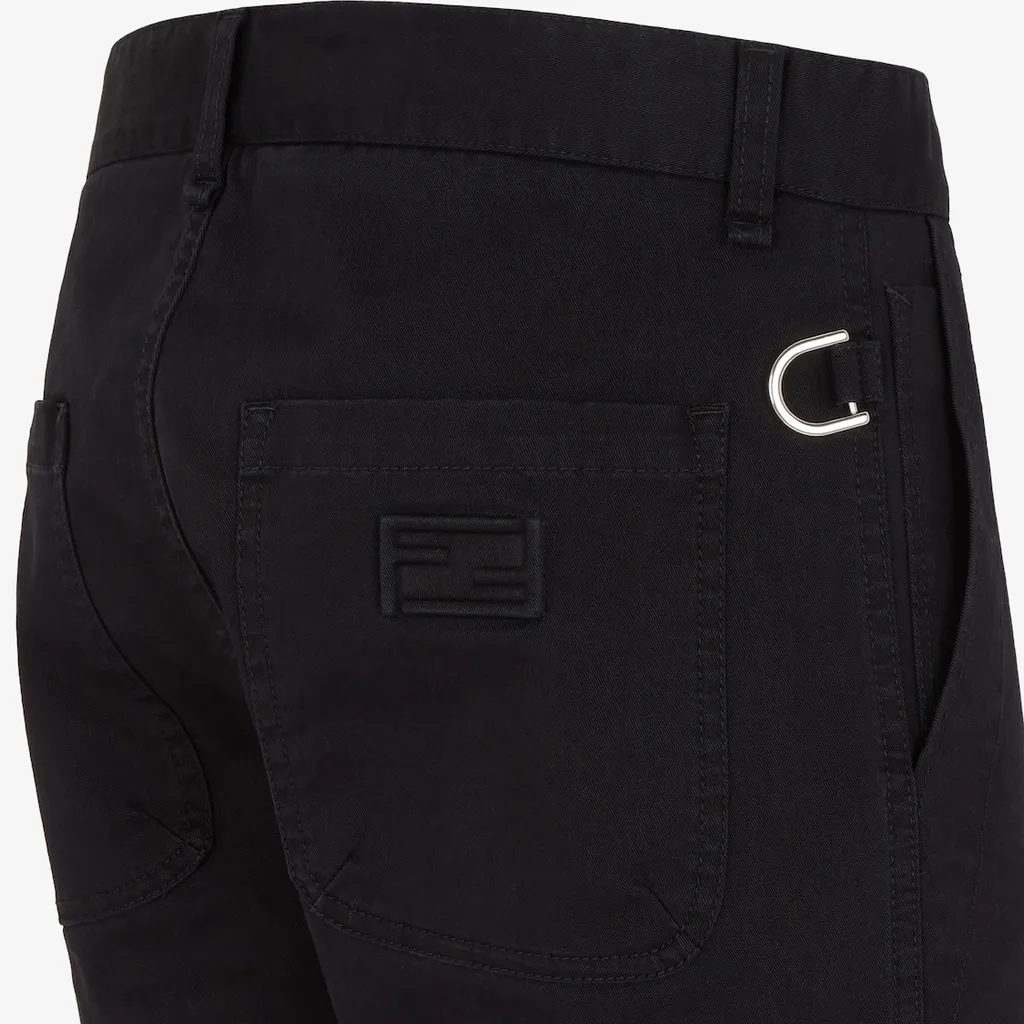Fendi Mid Rise Straight Leg Chino Trousers