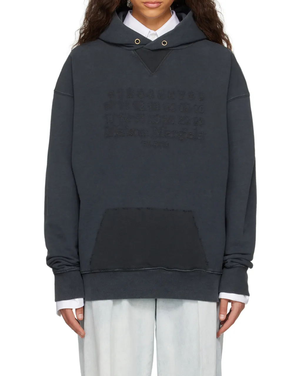 Maison Margiela Logo Embroidered Reverse Hoodie