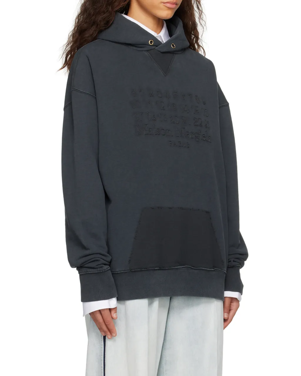 Maison Margiela Logo Embroidered Reverse Hoodie