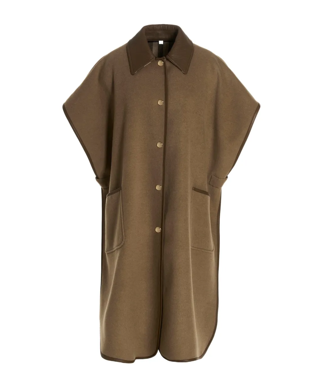 Burberry Reversible Button-Up Cape Coat