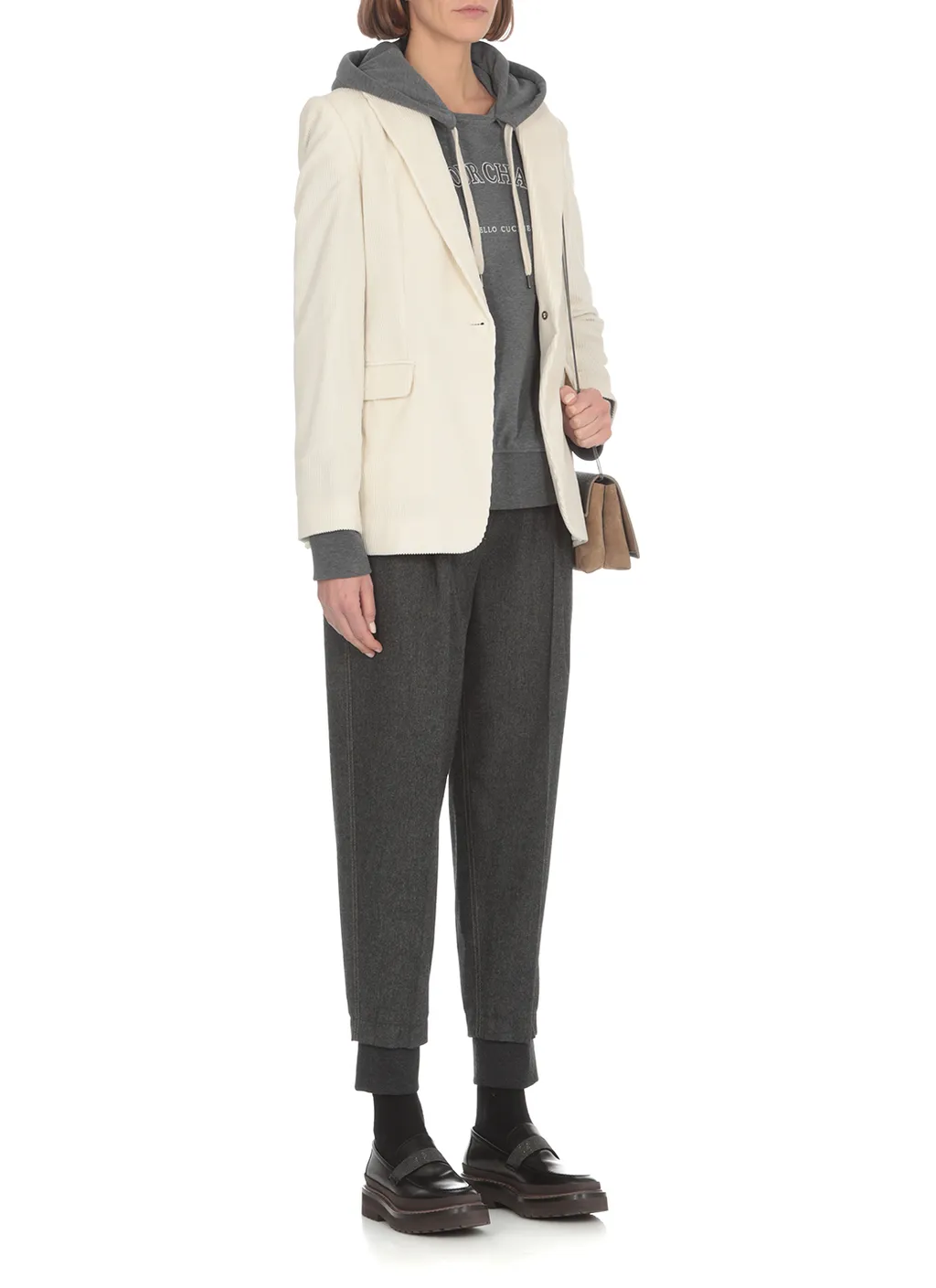 Ribbed Single-Breasted Blazer