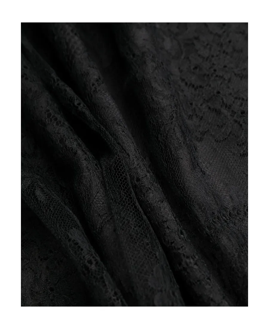 Lace-Detail Layered Mini Dress
