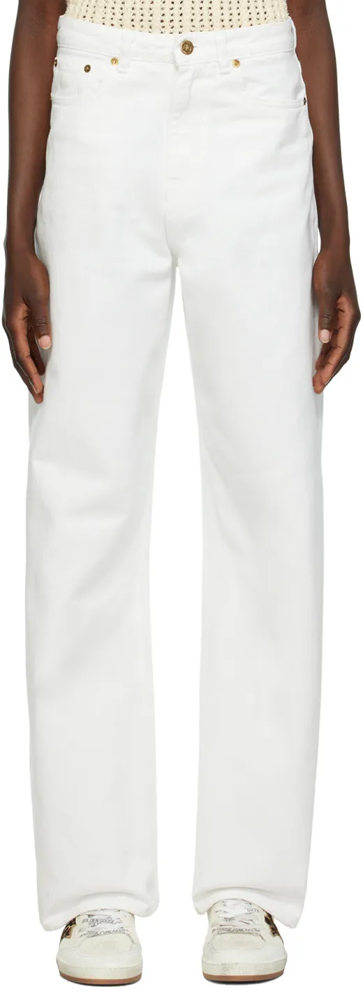 Wide-Leg Jeans In White Bull Denim