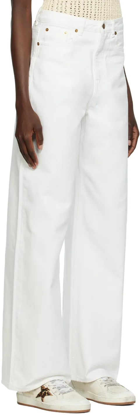 Wide-Leg Jeans In White Bull Denim