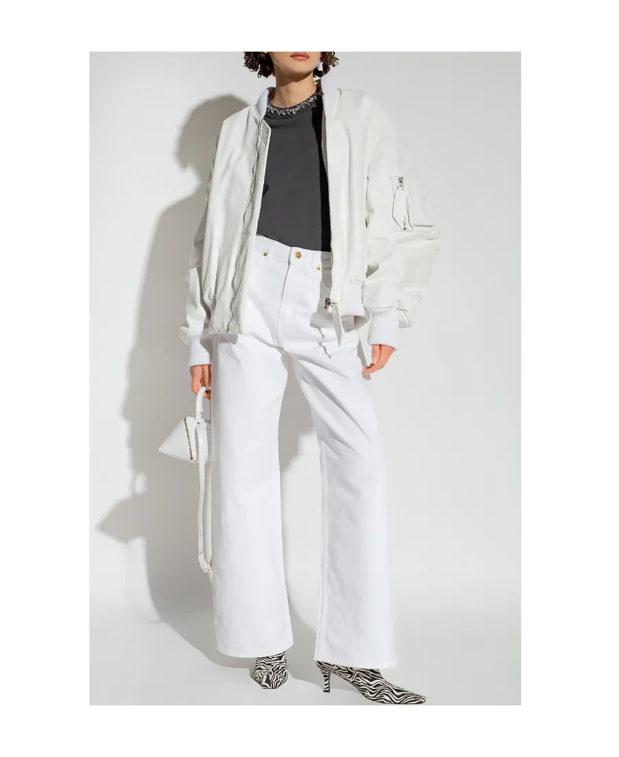 Wide-Leg Jeans In White Bull Denim