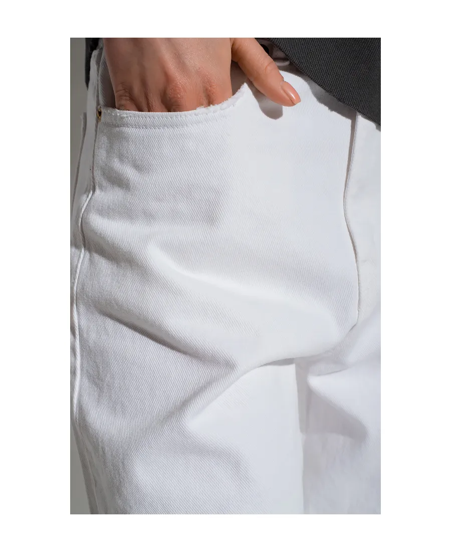 Wide-Leg Jeans In White Bull Denim