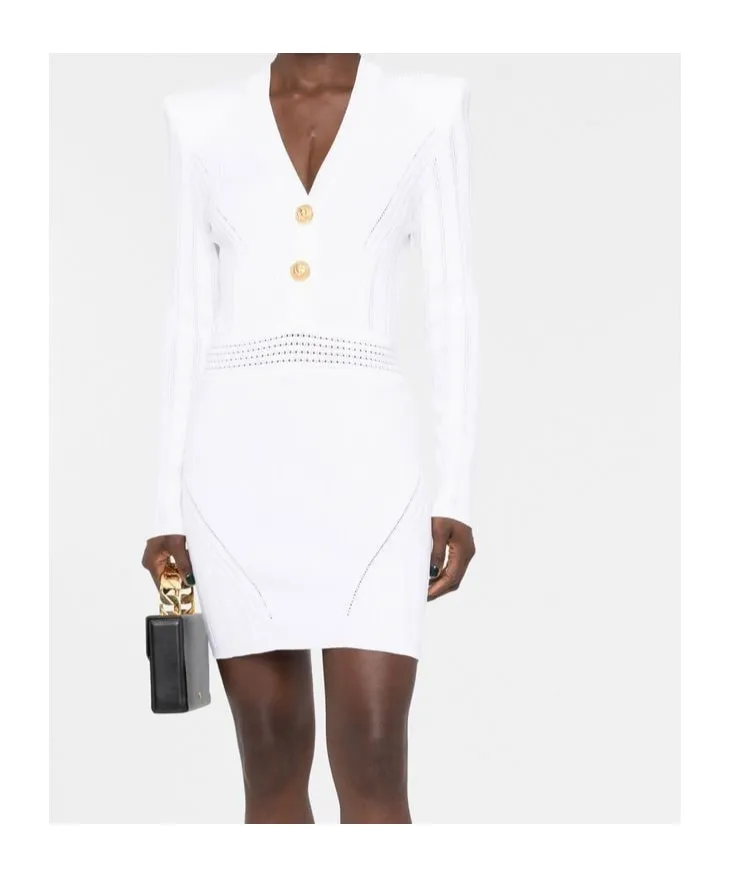 Ribbed-Knit Mini Dress