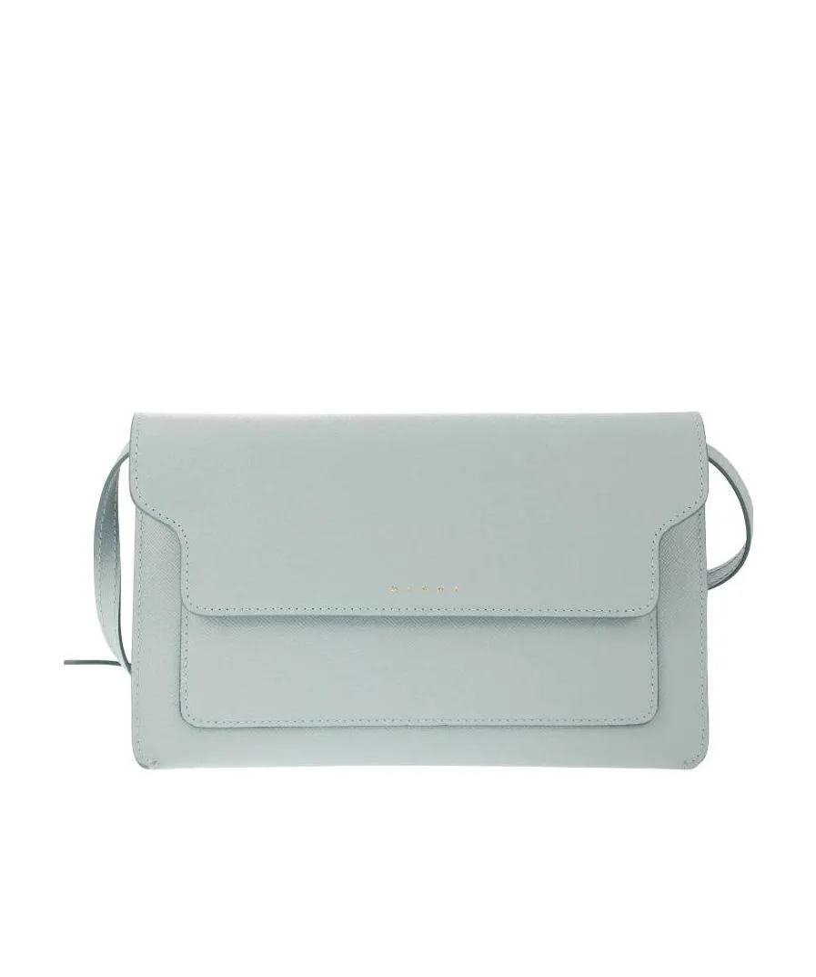 Logo-Print Leather Crossbody Bag