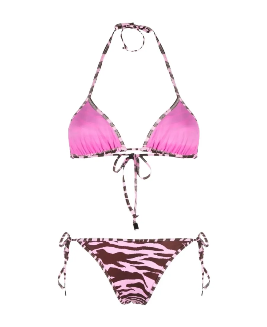 The Attico Zebra-Printed Two-Piece Bikini Set