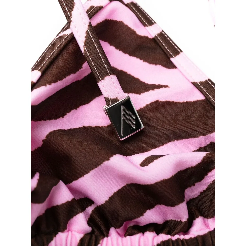 The Attico Zebra-Printed Two-Piece Bikini Set