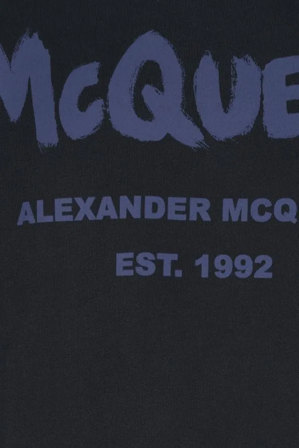 Alexander Mcqueen Graffiti Logo Printed Crewneck Sweatshirt