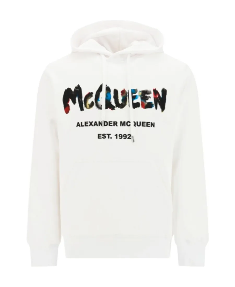 Graffiti-Print Cotton Hoodie