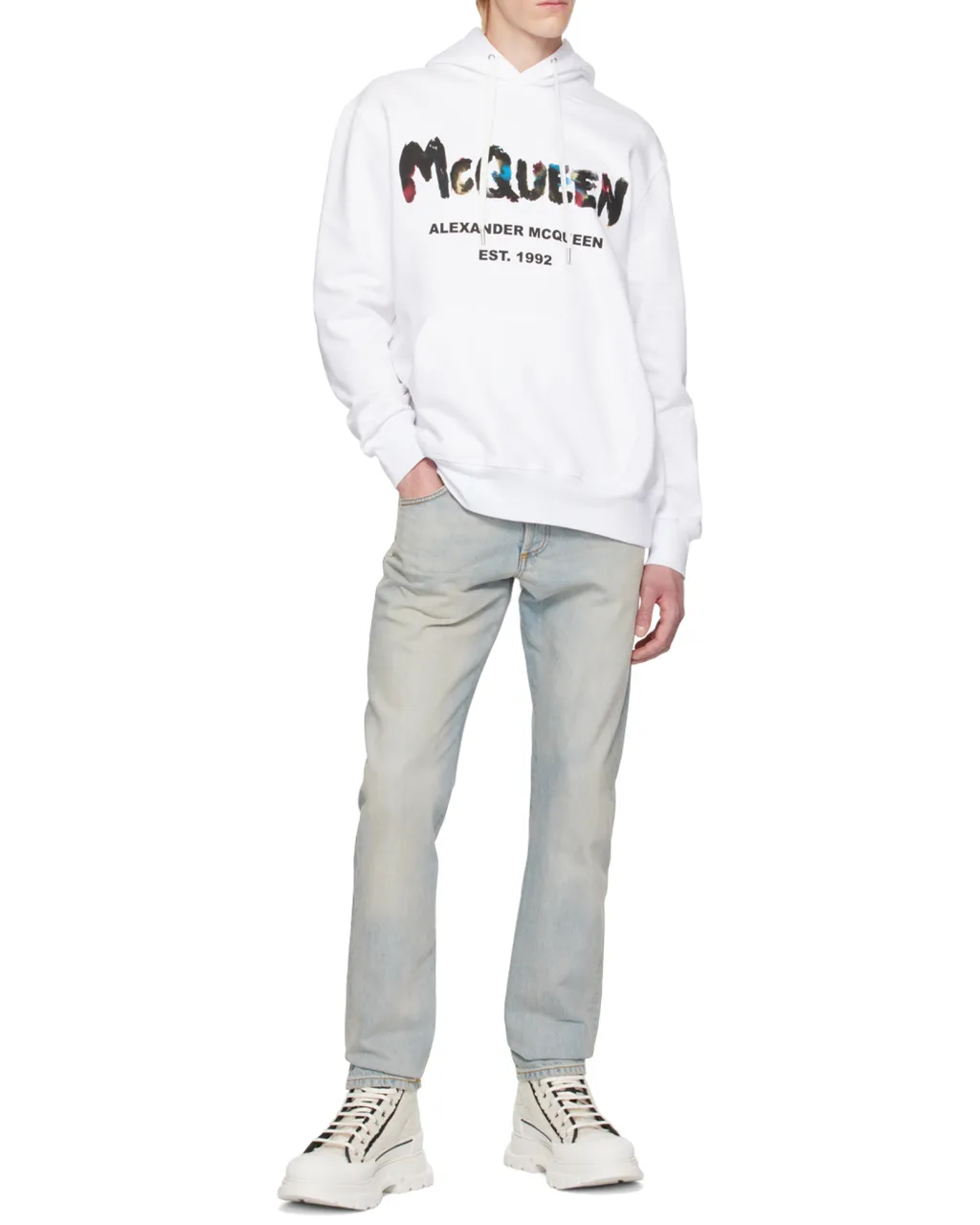 Graffiti-Print Cotton Hoodie