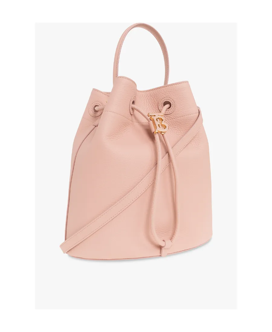 Burberry Logo Plaque Drawstring Bucket Bag