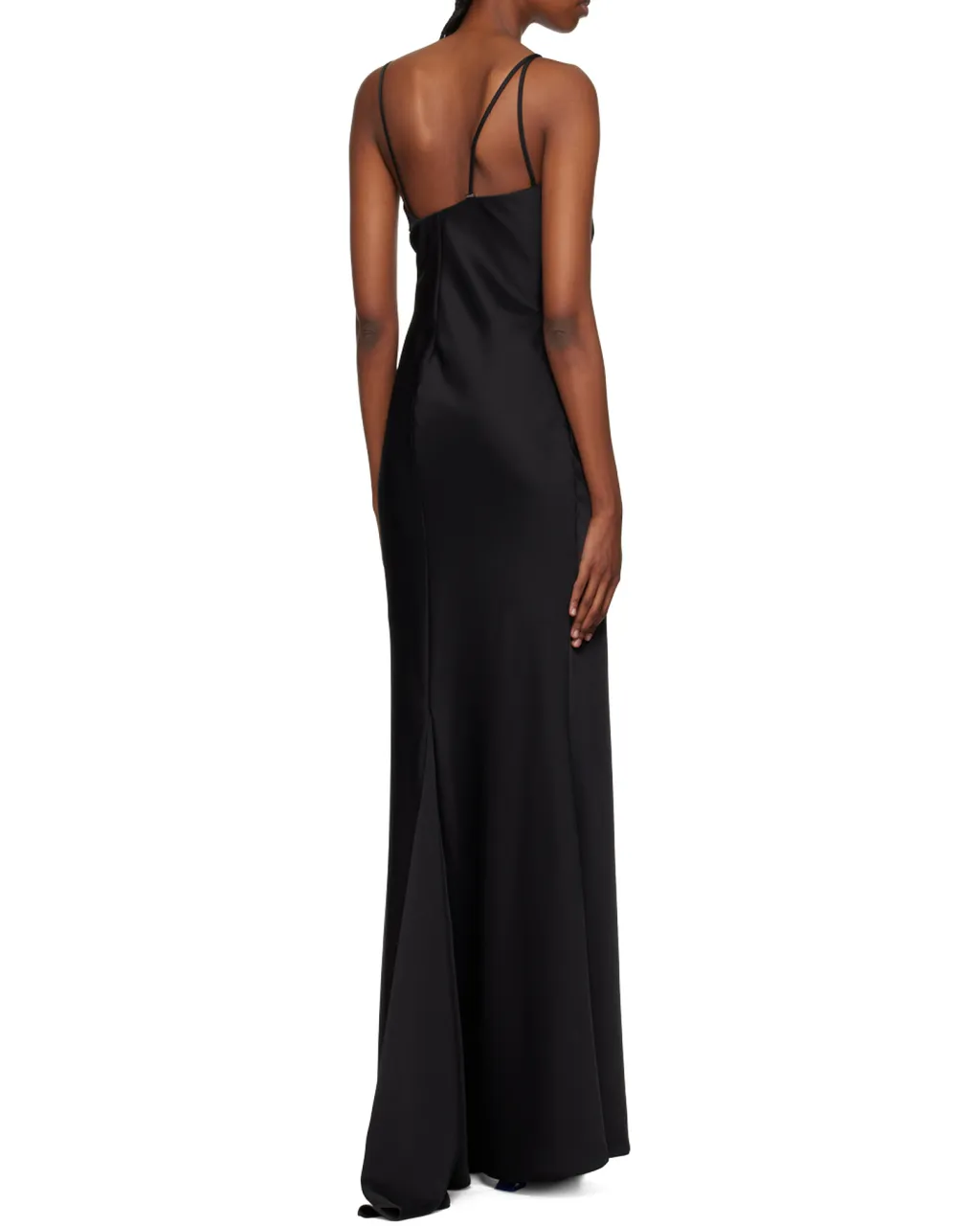The Attico Melva Asymmetric Neckline Maxi Dress