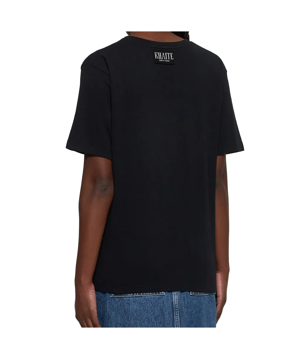 Khaite Mae Logo Patch Crewneck T-Shirt