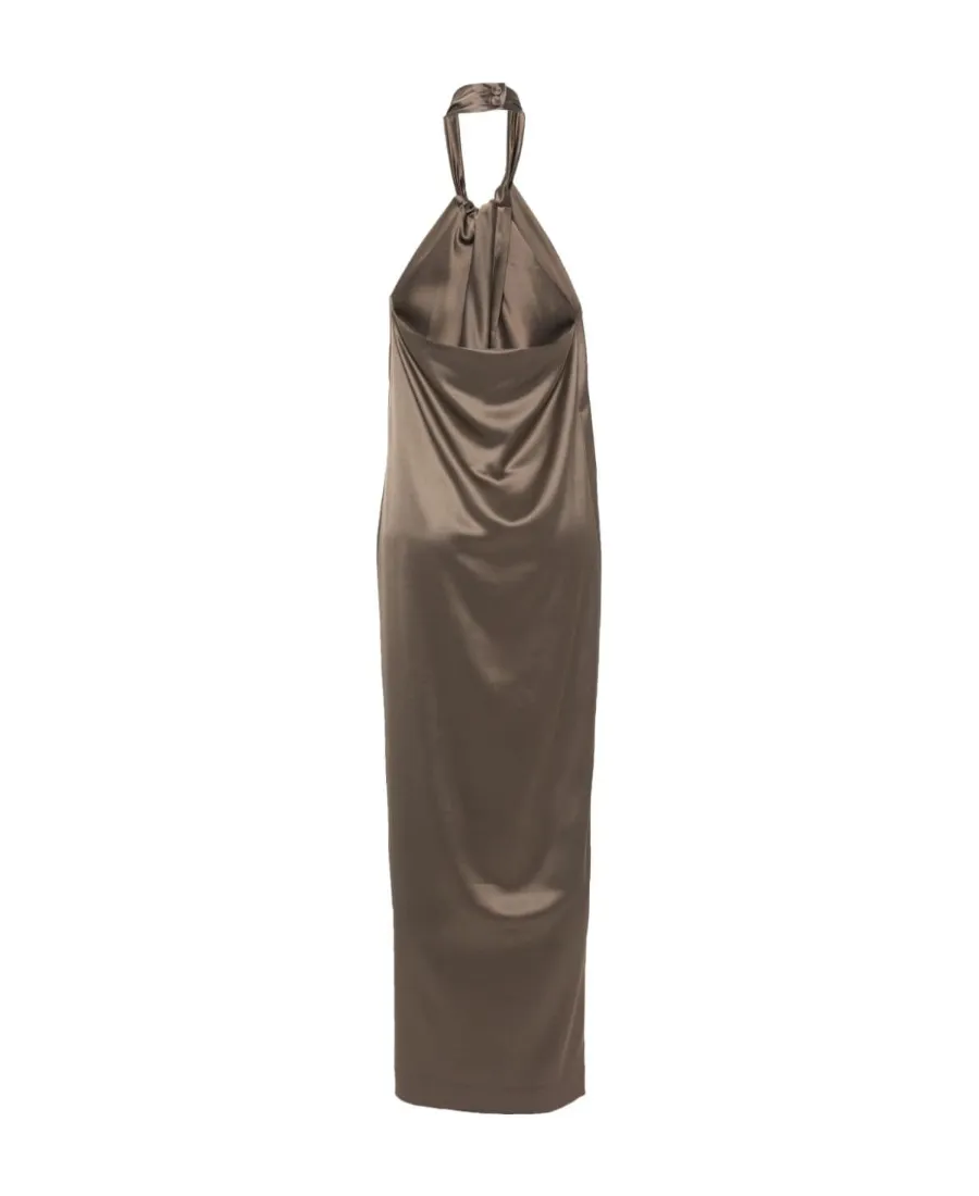 Elima Satin Halterneck Dress