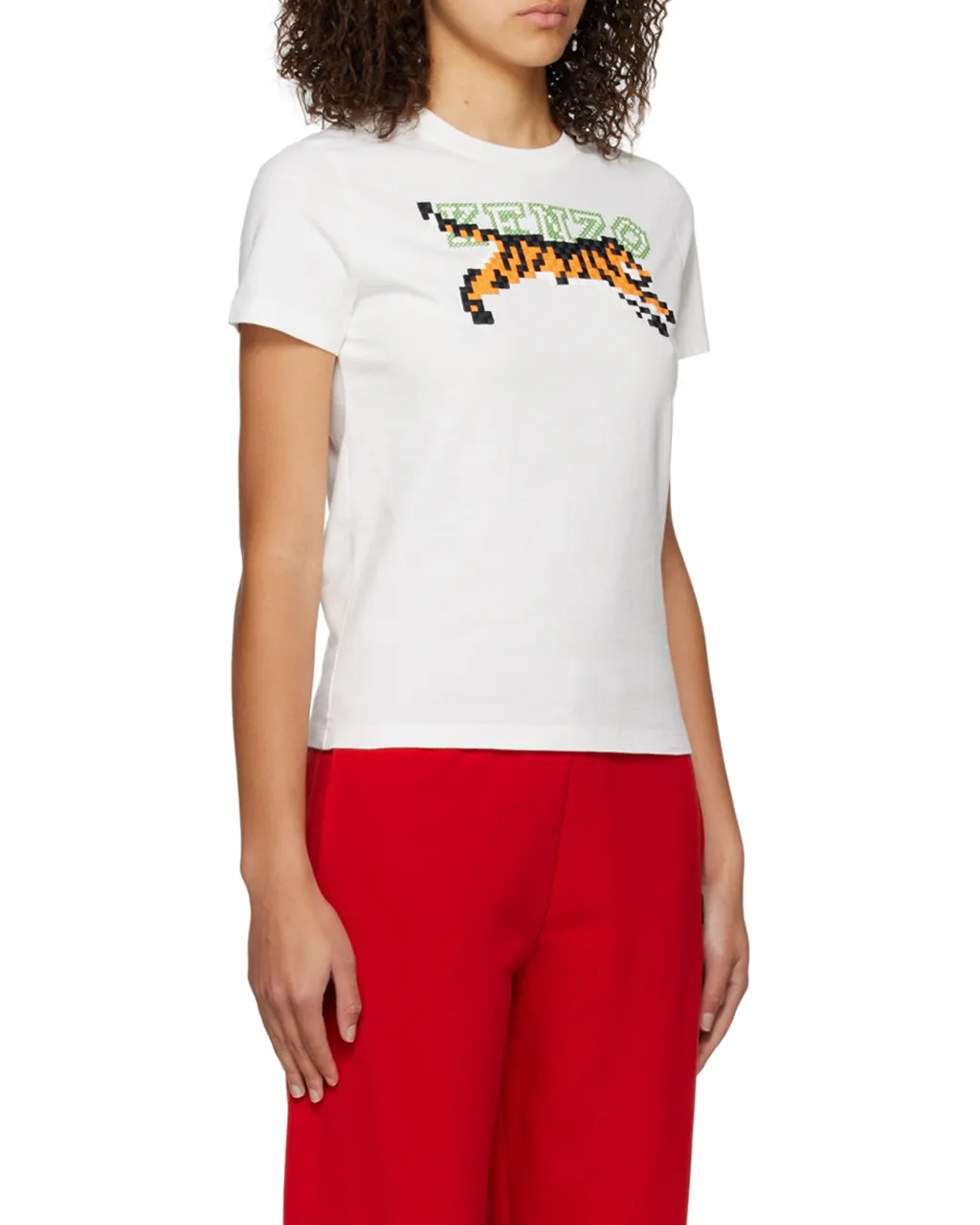 Kenzo Tiger Motif Embroidered Crewneck T-Shirt