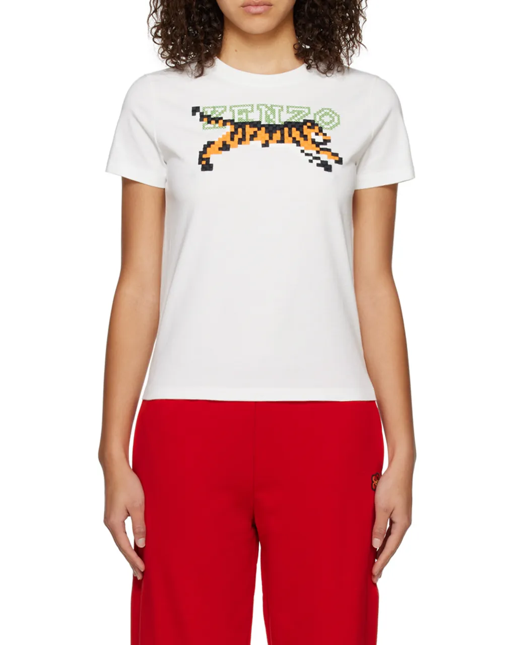 Kenzo Tiger Motif Embroidered Crewneck T-Shirt