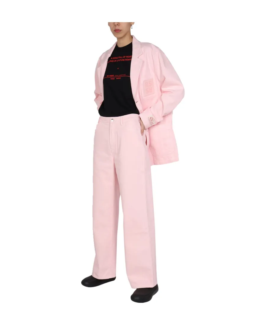 Raf Simons Relaxed Fit Wide Leg Jeans