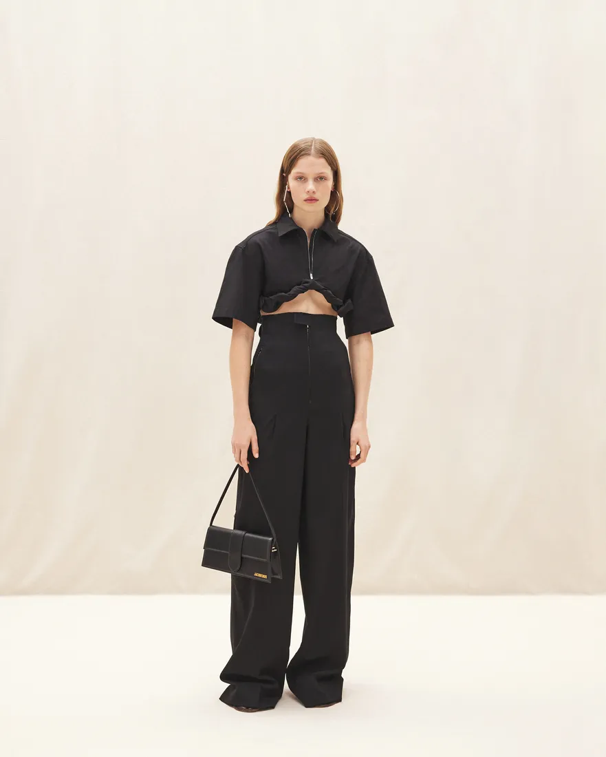 Jacquemus Santon High-Waisted Wide-Leg Pants