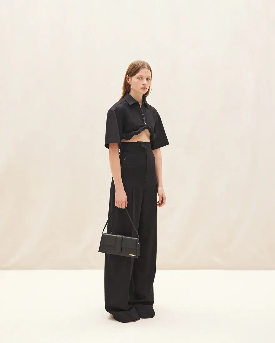 Jacquemus Santon High-Waisted Wide-Leg Pants