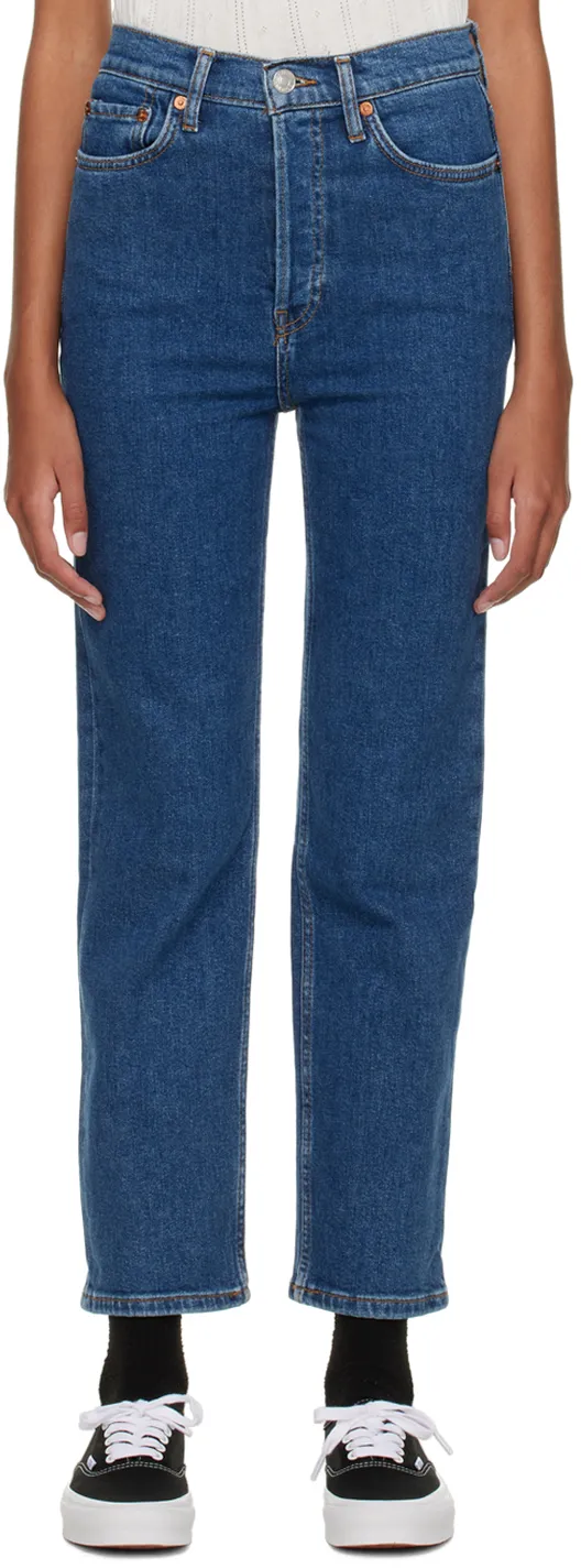 Re/Done 70S Ultra Rise High Waist Cropped Jeans