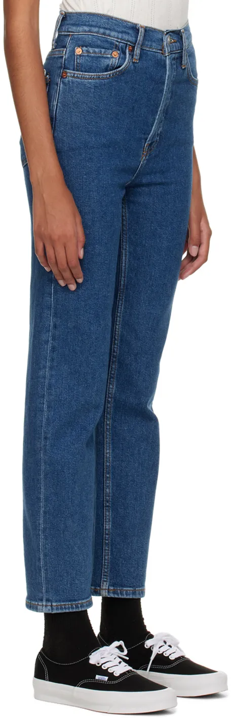 Re/Done 70S Ultra Rise High Waist Cropped Jeans