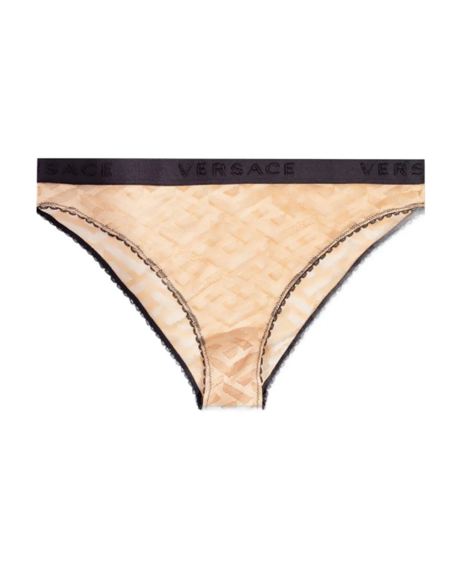 Versace La Greca Pattern Sheer Briefs