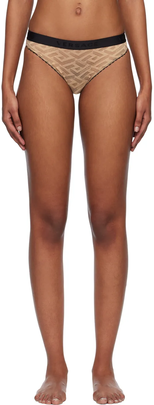 Versace La Greca Pattern Sheer Briefs