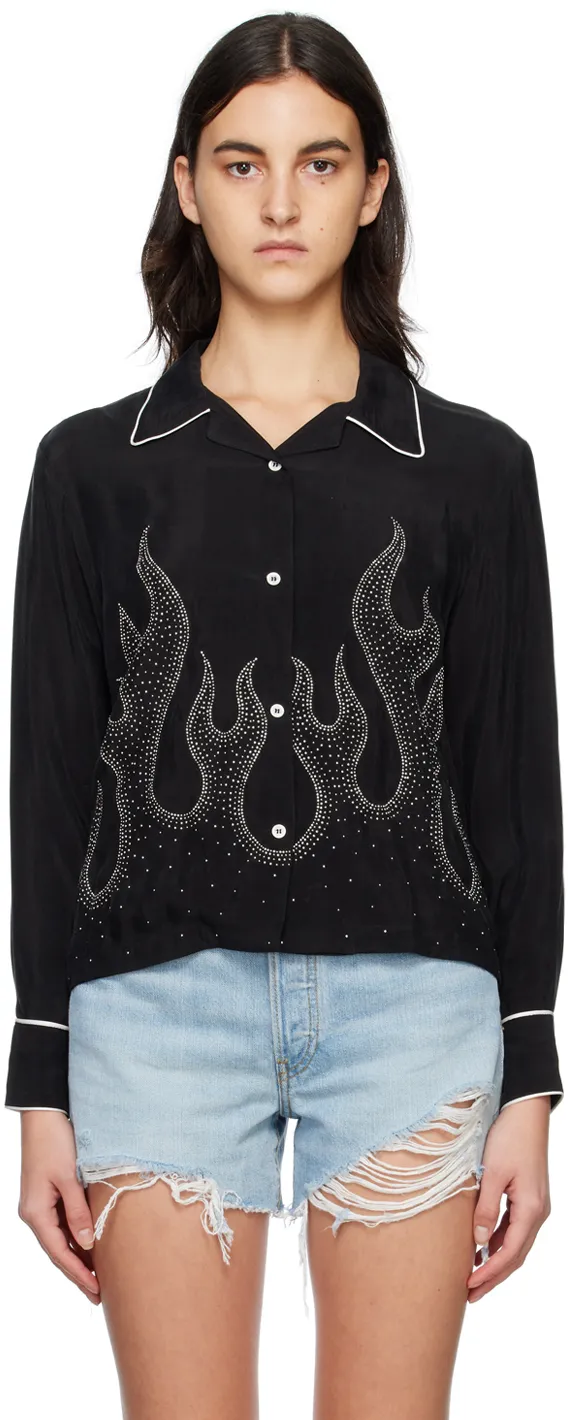 Flame-Embroidered Shirt