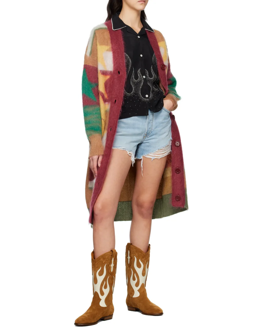 Flame-Embroidered Shirt