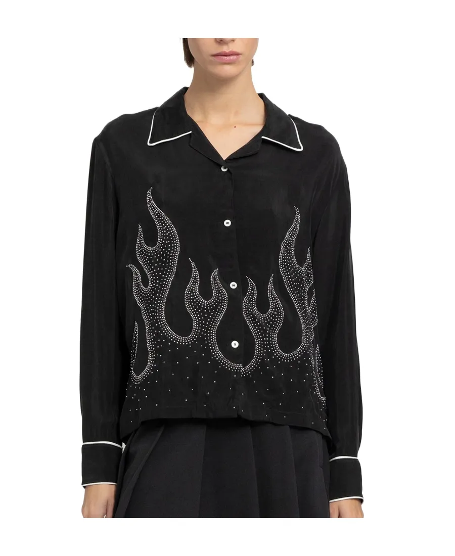 Flame-Embroidered Shirt
