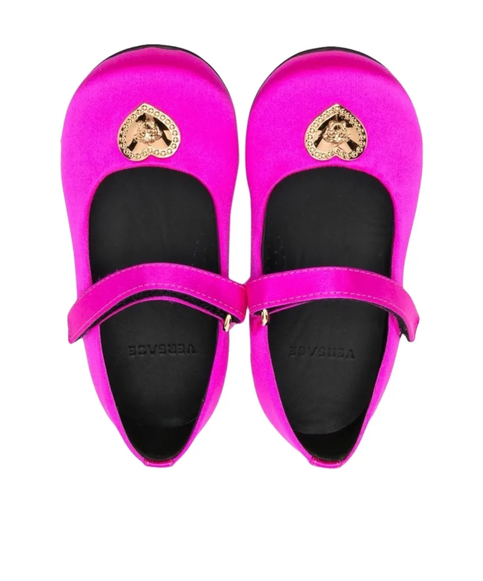 Medusa-Plaque Detail Ballerina Shoes