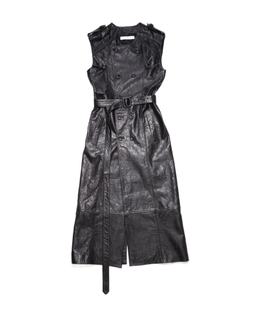 Sleeveless Double-Breasted Coat
